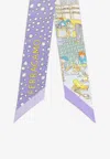Ferragamo Atelier Print Silk Mini Bandeau In Lavender