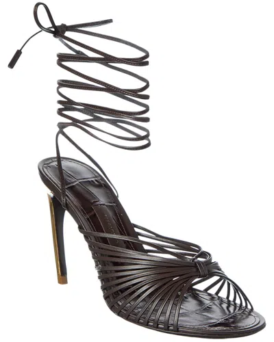 Ferragamo Atena Leather Sandal In Black
