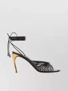 Ferragamo Atena Leather Sandals Gold-tone Heel