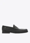 Ferragamo Round Toe Mini Gancini Buckle Loafers In Black