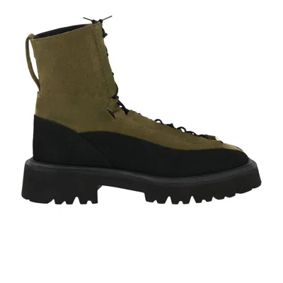 Pre-owned Ferragamo Atlante Combat Boot Extra Wide 'dark Green' | Men's Size 9