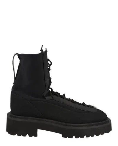 Ferragamo Atlante Lace Up Ankle Boots In Black