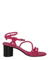 Ferragamo Augusta 60 Suede Sandals In Pink