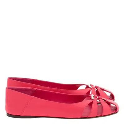 Ferragamo Aurelie Gancini Ornament Ballet Flats In Pink