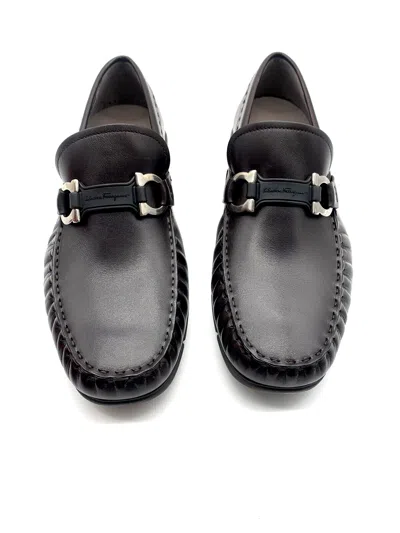 Pre-owned Ferragamo Auth Salvatore  Men's Tasby Leather Loafer In Borwn In Brown