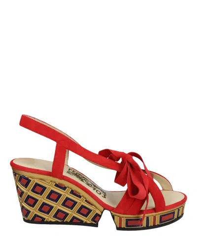 Ferragamo Avanguardie Archive Limited Edition 1940's Wedges In Multi
