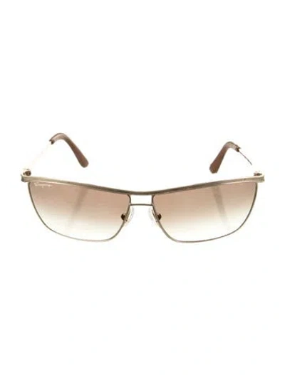 Pre-owned Ferragamo Aviator Gradient Sunglasses In Brown