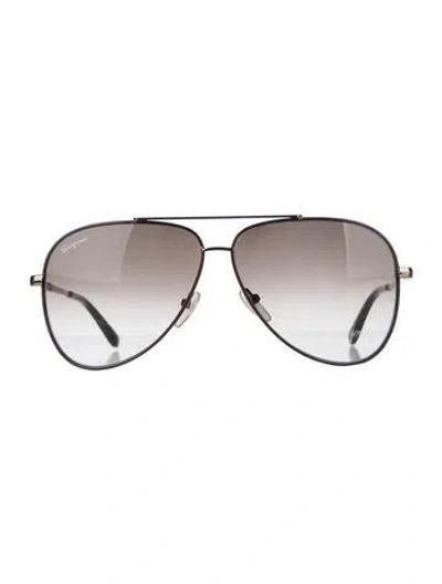 Pre-owned Ferragamo Aviator Gradient Sunglasses In Gold