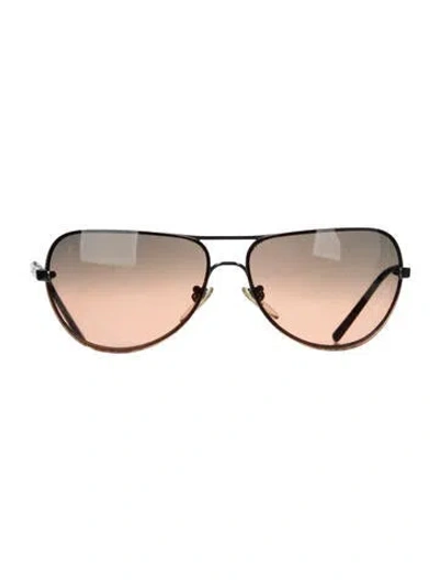 Pre-owned Ferragamo Aviator Gradient Sunglasses In Metallic