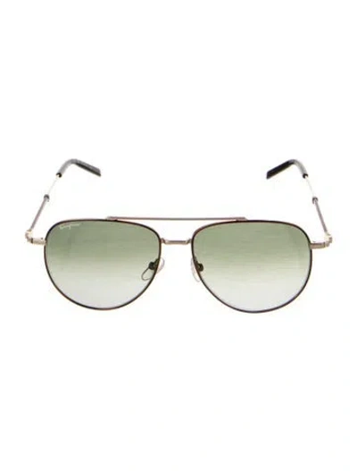 Pre-owned Ferragamo Aviator Gradient Sunglasses In Multi