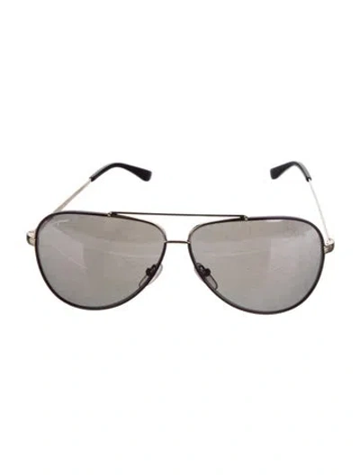 Pre-owned Ferragamo Aviator Mirrored Sunglasses In Purple