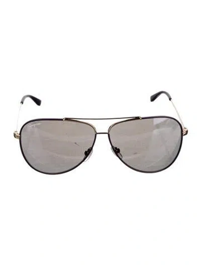 Pre-owned Ferragamo Aviator Mirrored Sunglasses In Purple