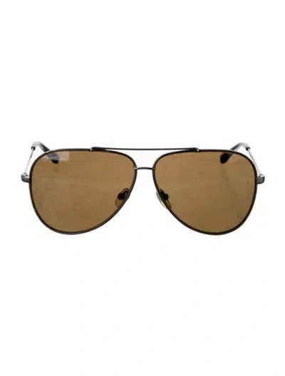 Pre-owned Ferragamo Aviator Tinted Sunglasses In Brown