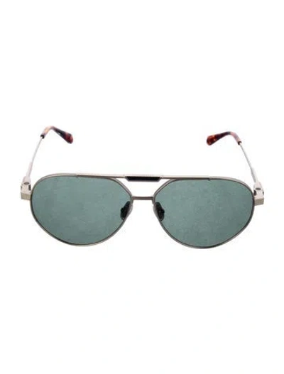 Pre-owned Ferragamo Aviator Tinted Sunglasses In Gold