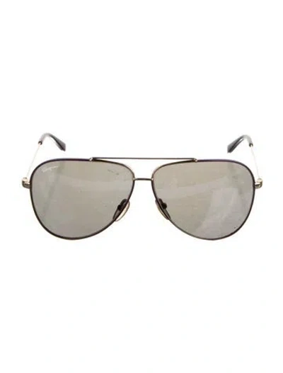 Pre-owned Ferragamo Aviator Tinted Sunglasses In Purple