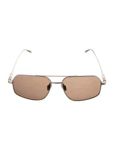 Pre-owned Ferragamo Aviator Tinted Sunglasses W/ Tags In Silver