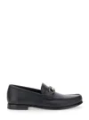 Ferragamo Moccasin With Gancini Decoration In Black