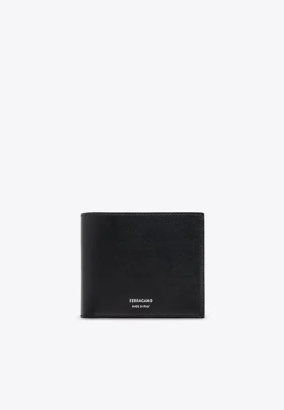 Ferragamo B-fold Leather Wallet In Black