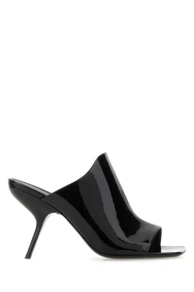 Ferragamo Back Leather Slide Mules In Black