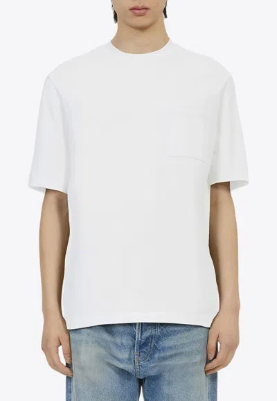 Ferragamo Back Stripe Short-sleeved T-shirt In White/red