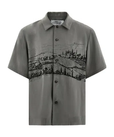 FERRAGAMO BACK TO EARTH - TUSCANY PRINT SILK SHIRT