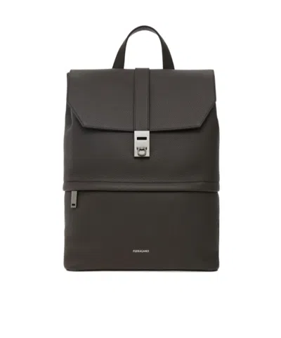 FERRAGAMO BACKPACK WITH GANCINI BUCKLE