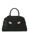 Ferragamo Hug Small Leather Top-handle Bag In Black