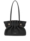 Ferragamo Women Black Crossbody Bag With Embossed Logo Lettering On The Front And Gancini In Leather