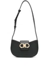 Ferragamo Gabry Black Calf Leather Shoulder Bag
