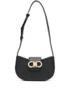 Ferragamo Gabry Black Calf Leather Shoulder Bag