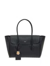 Ferragamo Logo Plaque Tote Bag Black In Black
