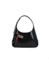 Ferragamo Extra Large Hobo Shoulder Bag In Black+flame Red