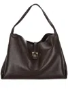 Ferragamo Structured Coffee Tote Bag With Buckle Detail In Brown