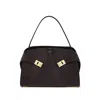 Ferragamo Dark Brown Leather Medium Hug Soft Shoulder Bag