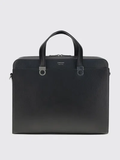 Ferragamo Men Gancini Business Handbag In Black