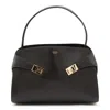 Ferragamo Structured Shoulder Bag Detachable Strap In Black