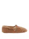 Ferragamo Teddy Ballets In Brown