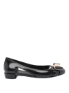Ferragamo Nara Jelly Cutout Bow Ballerina Flats In Black