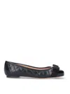 Ferragamo Ballet Flats Varina Patent Leather In Black