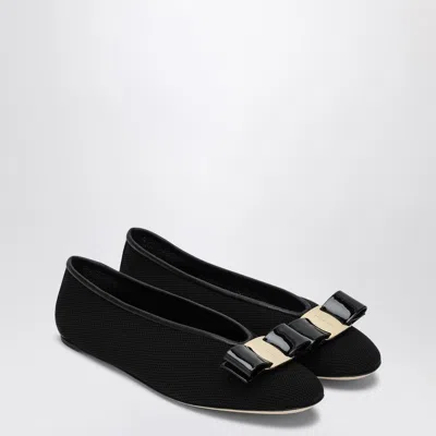 Ferragamo Ballerina Bow Black Var Women