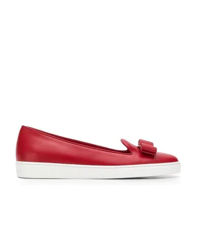 Ferragamo Ballerina Flat Shoes In Red
