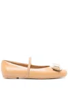 Ferragamo Woman Ballet Flats Camel Size 6 Lambskin In Brown