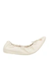 Ferragamo Ballerina Woman Ballet Flats Cream Size 5.5 Lambskin In White