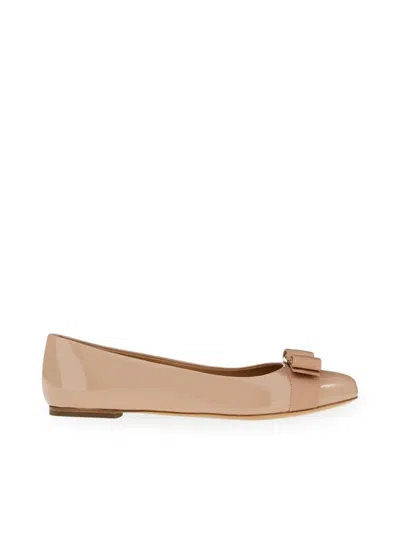 Ferragamo Ballerinas Shoes In Nude & Neutrals