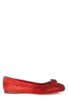 Ferragamo Vara-bow Rhinestone-embellished Ballerina Shoes In 002