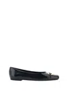 Ferragamo Gancini Buckle Patent Leather Ballet Flats
