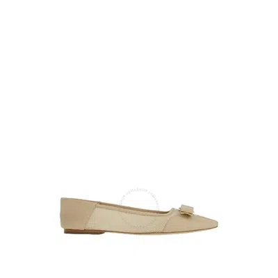 Ferragamo Ballet Flat Shoes In Beige