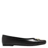 Ferragamo Ballet Flat With Gancini Ornament In Black