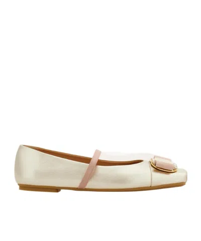 Ferragamo Ballet Flat With Vara Buckle In Multi