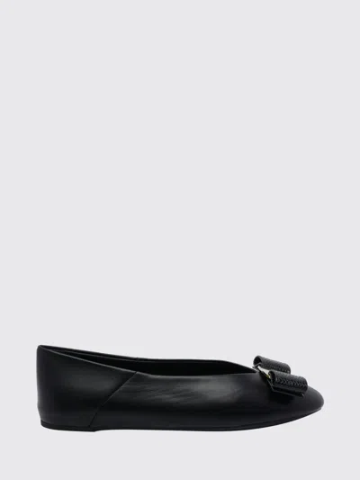 Ferragamo Bow-detail Ballet Flats In Black